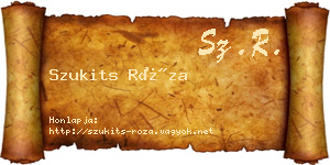 Szukits Róza névjegykártya